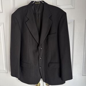 Bacharach‎ Wool Cashmere Sport Coat Blazer Jacket Sz 44 R Mens Black 3 Button